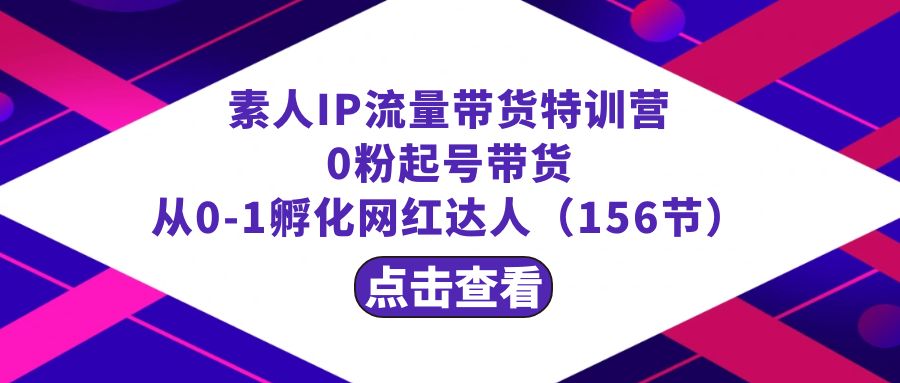 繁星·计划素人IP流量带货特训营：0粉起号带货 从0-1孵化网红达人（156节） - 中赚网创-中赚网创