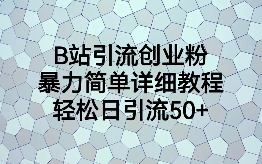 B站引流创业粉，暴力简单详细教程，轻松日引流50+ - 中赚网创-中赚网创