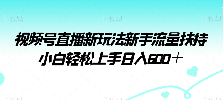 视频号直播新玩法新手流量扶持小白轻松上手日入600＋ - 中赚网创-中赚网创