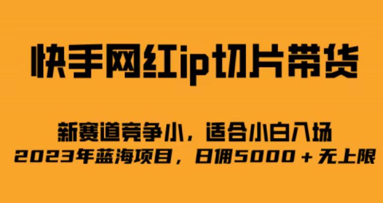 快手网红ip切片新赛道，竞争小，适合小白 2023蓝海项目 - 中赚网创-中赚网创