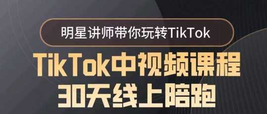 TikTok中视频课程30天线上陪跑，明星讲师带你玩转TikTok - 中赚网创-中赚网创