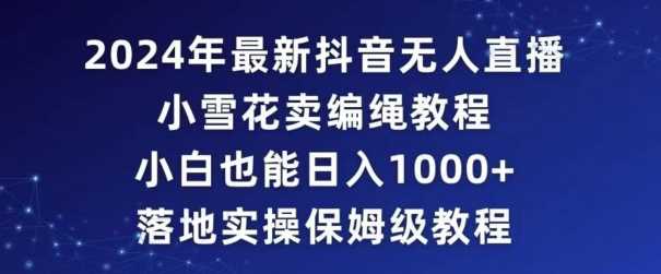 2024年抖音最新无人直播小雪花卖编绳项目，小白也能日入1000+落地实操保姆级教程【揭秘】 - 中赚网创-中赚网创