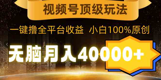 视频号顶级玩法，无脑月入40000+，一键撸全平台收益，纯小白也能100%原创 - 中赚网创-中赚网创