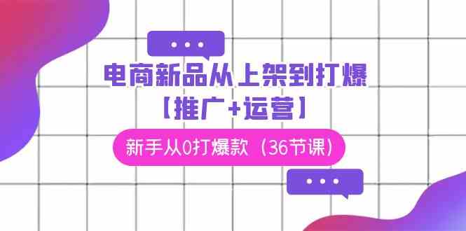 电商 新品从上架到打爆【推广+运营】，新手从0打爆款（36节课） - 中赚网创-中赚网创