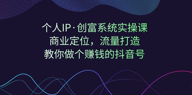 个人IP·创富系统实操课：商业定位，流量打造，教你做个赚钱的抖音号 - 中赚网创-中赚网创