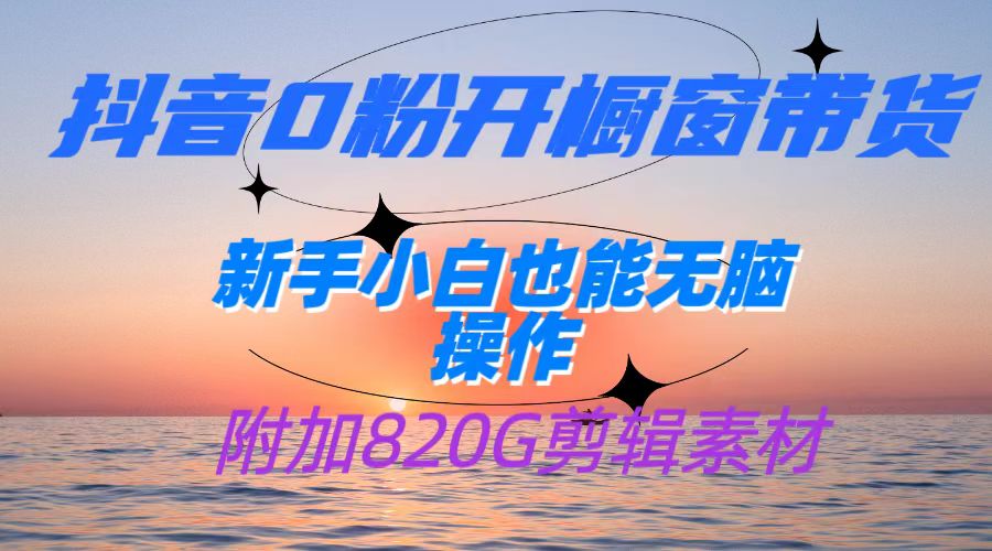 抖音0粉开橱窗带货，日入500+，新手小白也能无脑操作【附加820G剪辑资料】 - 中赚网创-中赚网创