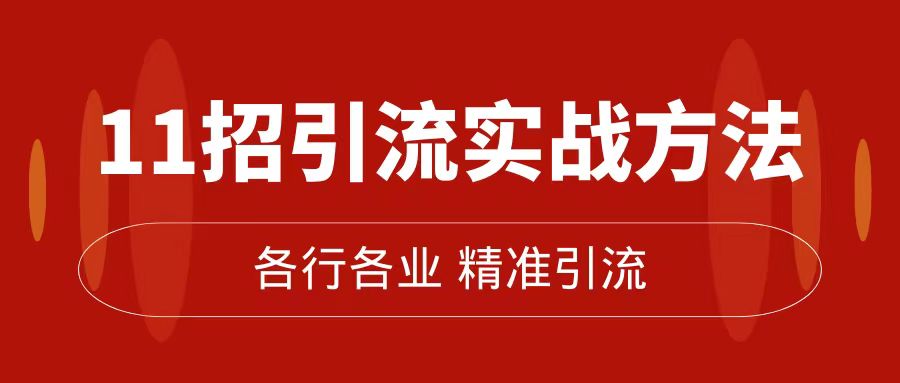 精准引流术：11招引流实战方法，让你私域流量加到爆（11节课完整版） - 中赚网创-中赚网创