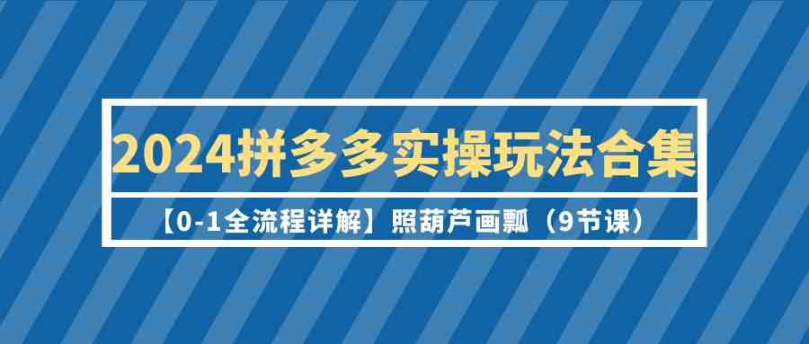 2024拼多多实操玩法合集【0-1全流程详解】照葫芦画瓢（9节课） - 中赚网创-中赚网创