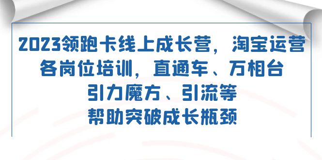 2023领跑·卡 线上成长营 淘宝运营各岗位培训 直通车 万相台 引力魔方 引流 - 中赚网创-中赚网创