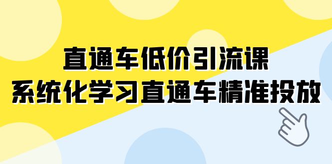 直通车-低价引流课，系统化学习直通车精准投放（14节课） - 中赚网创-中赚网创