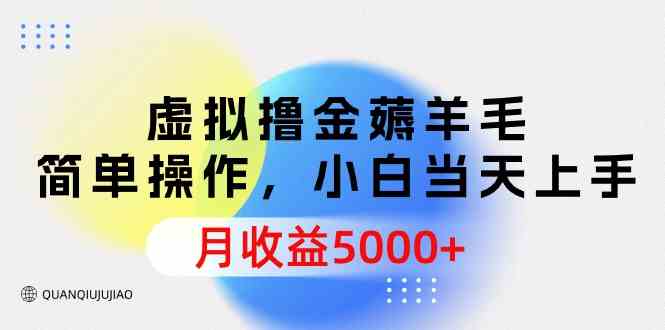 虚拟撸金薅羊毛，简单操作，小白当天上手，月收益5000+ - 中赚网创-中赚网创