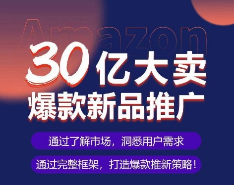 亚马逊·30亿大卖爆款新品推广，可复制、全程案例实操的爆款推新SOP - 中赚网创-中赚网创