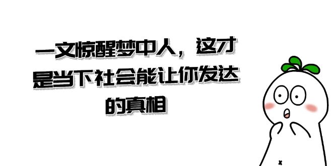 某公众号付费文章《一文惊醒梦中人，这才是当下社会能让你发达的真相》 - 中赚网创-中赚网创