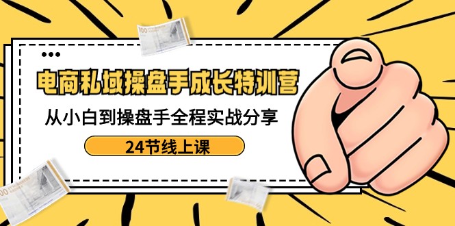 电商私域操盘手成长特训营：从小白到操盘手全程实战分享-24节线上课 - 中赚网创-中赚网创