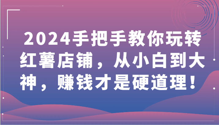 2024手把手教你玩转红薯店铺，从小白到大神，赚钱才是硬道理！ - 中赚网创-中赚网创