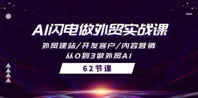 AI闪电做外贸实战课，外贸建站/开发客户/内容营销/从0到3做外贸AI（61节） - 中赚网创-中赚网创