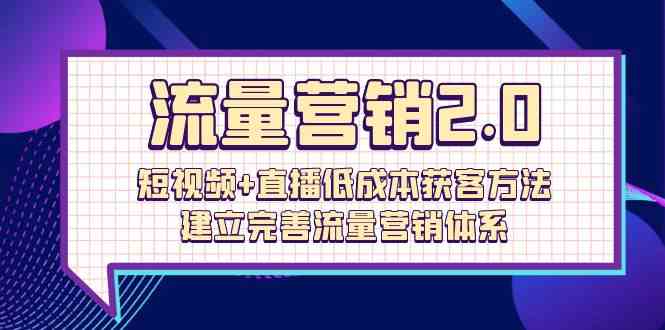 流量营销2.0：短视频+直播低成本获客方法，建立完善流量营销体系（72节） - 中赚网创-中赚网创