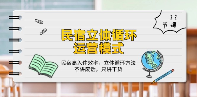 民宿 立体循环运营模式：民宿高入住效率，立体循环方法，只讲干货（32节） - 中赚网创-中赚网创