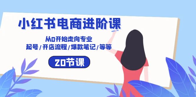 小红书电商进阶课：从0开始走向专业 起号/开店流程/爆款笔记/等等（20节） - 中赚网创-中赚网创