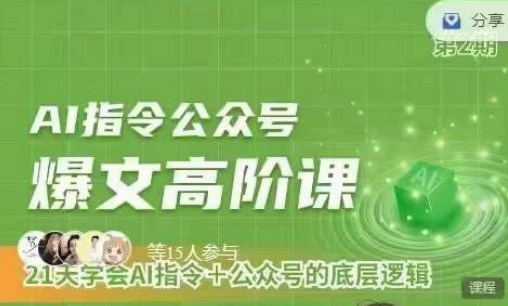 Ai指令公众号高阶课，学会ai指令+公众号的底层逻辑 - 中赚网创-中赚网创