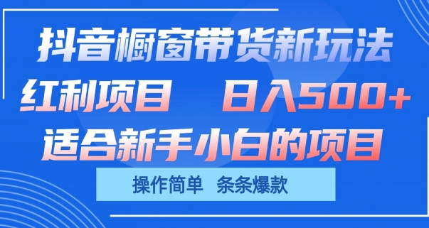 抖音橱窗带货新玩法，单日收益几张，操作简单，条条爆款 - 中赚网创-中赚网创