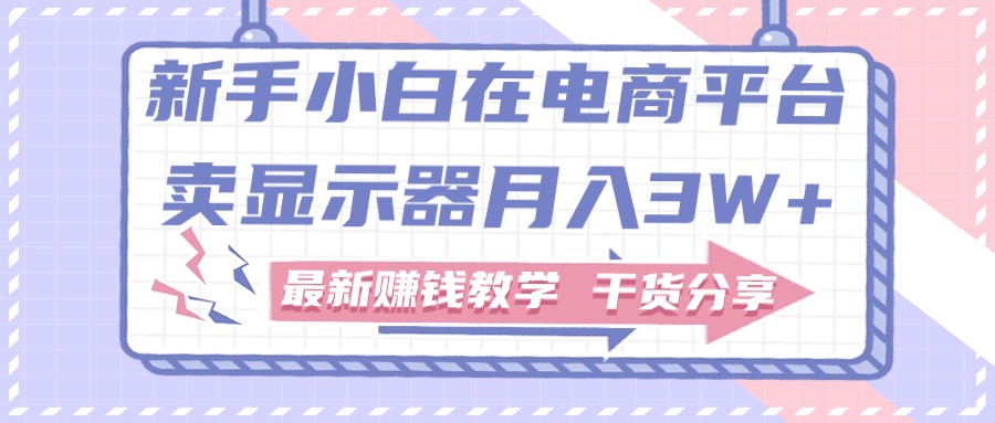 新手小白如何做到在电商平台卖显示器月入3W+，最新赚钱教学干货分享 - 中赚网创-中赚网创