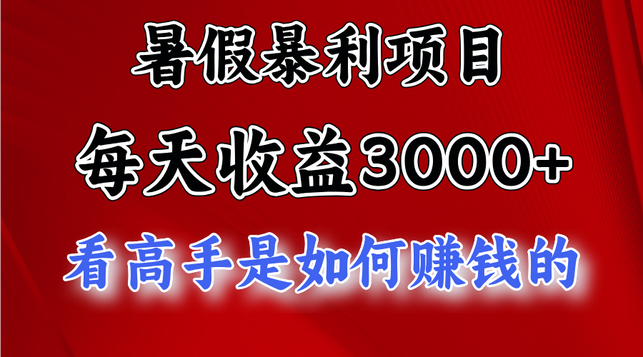 暑假暴力项目 1天收益3000+，视频号，快手，不露脸直播.次日结算 - 中赚网创-中赚网创