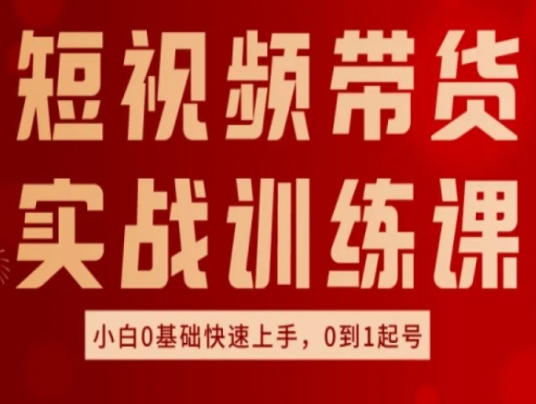 短视频带货实战训练课，好物分享实操，小白0基础快速上手，0到1起号 - 中赚网创-中赚网创