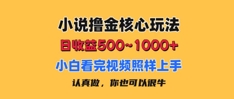 小说撸金核心玩法，日收益500-1000+，小白看完照样上手，0成本有手就行 - 中赚网创-中赚网创