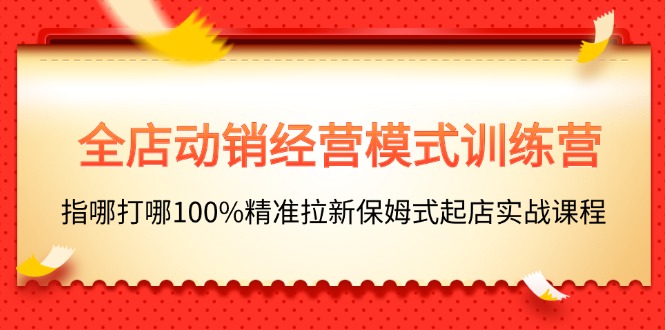 全店动销-经营模式训练营，指哪打哪100%精准拉新保姆式起店实战课程 - 中赚网创-中赚网创