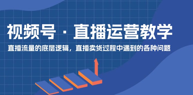 （11687期）视频号 直播运营教学：直播流量的底层逻辑，直播卖货过程中遇到的各种问题 - 中赚网创-中赚网创