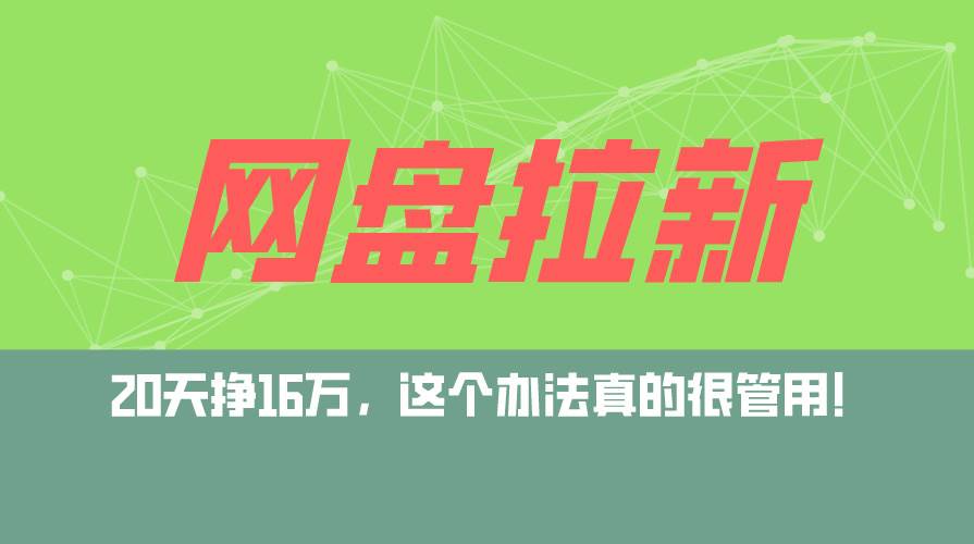 （12294期）网盘拉新+私域运营玩法，零基础入门，小白可操作，当天见效，日入5000+ - 中赚网创-中赚网创