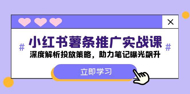 （12289期）小红书-薯 条 推 广 实战课：深度解析投放策略，助力笔记曝光飙升 - 中赚网创-中赚网创