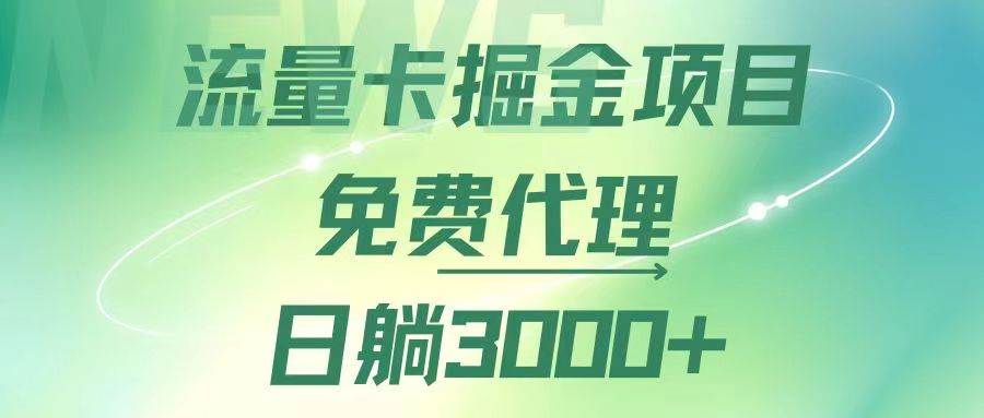 （12321期）流量卡掘金代理，日躺赚3000+，变现暴力，多种推广途径 - 中赚网创-中赚网创