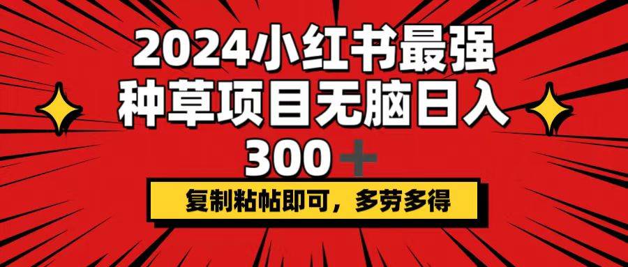 （12336期）2024小红书最强种草项目，无脑日入300+，复制粘帖即可，多劳多得 - 中赚网创-中赚网创