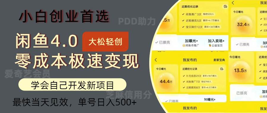 （12434期）闲鱼0成本极速变现项目，多种变现方式 单号日入500+最新玩法 - 中赚网创-中赚网创