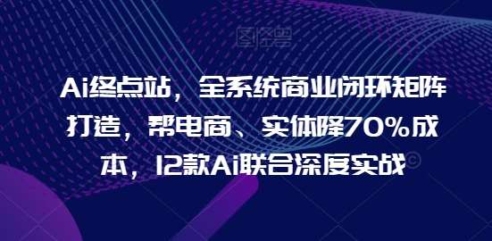 Ai终点站，全系统商业闭环矩阵打造，帮电商、实体降70%成本，12款Ai联合深度实战【0906更新】 - 中赚网创-中赚网创