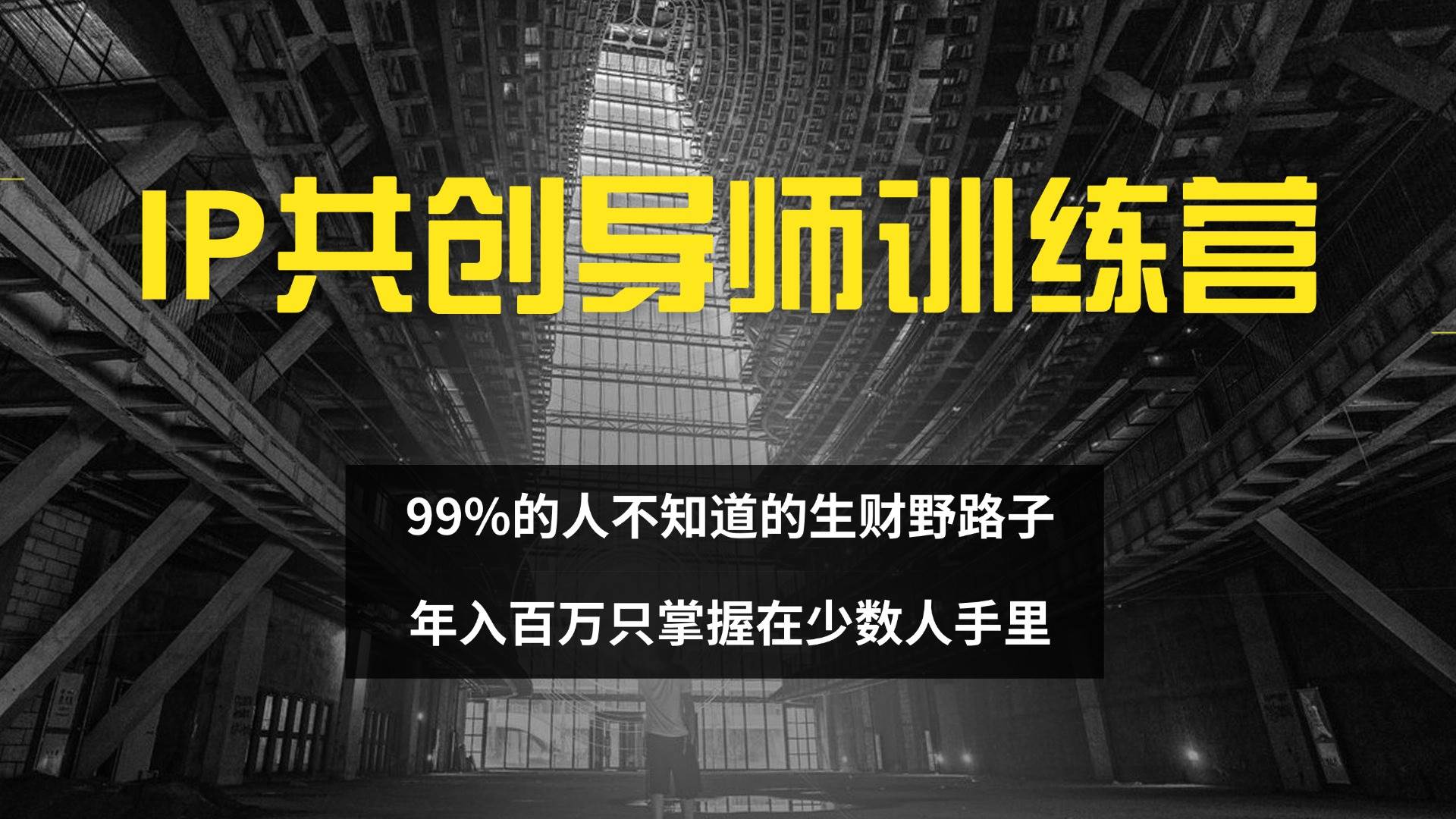 （12504期）IP共创导师训练营 99%的人不知道的生财野路子 只掌握在少数人手里 - 中赚网创-中赚网创