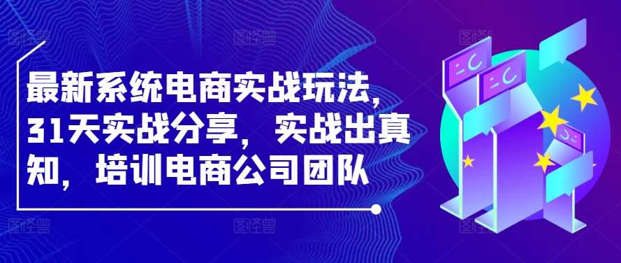 最新系统电商实战玩法，31天实战分享，实战出真知，培训电商公司团队 - 中赚网创-中赚网创